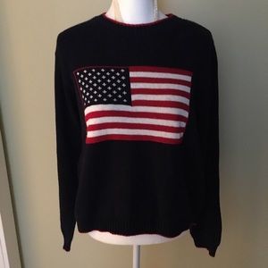 Hanes American Flag sweater. Navy blue. Size M